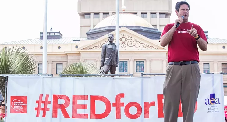 Arizona Education Association President Joe Thomas says his organization support sa continued walkout on Thursday if the budget is not completed. - ZEE PERALTA