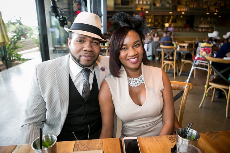 A dapper couple at last year's Derby viewing party at Southern Rail. - MELISSA FOSSUM
