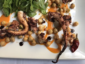 Grilled octopus, natural for a chef who grew up summering 100 yards from the sea. - CHRIS MALLOY
