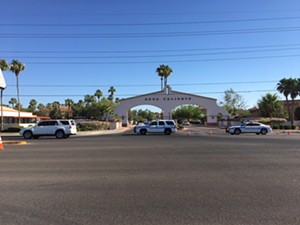 Police cornered the murder spree suspect at an Extended Stay Hotel located at 10660 North 69th Street in Scottsdale. He was found dead of a self-inflicted gunshot wound. - JOE FLAHERTY