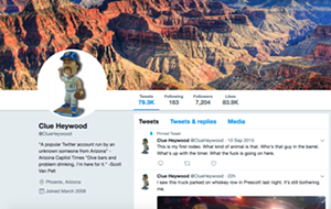 Clue Heywood, a popular Arizona Twitter personality, publicly accused a man who he believed was behind the Scottsdale string of shootings. - TWITTER