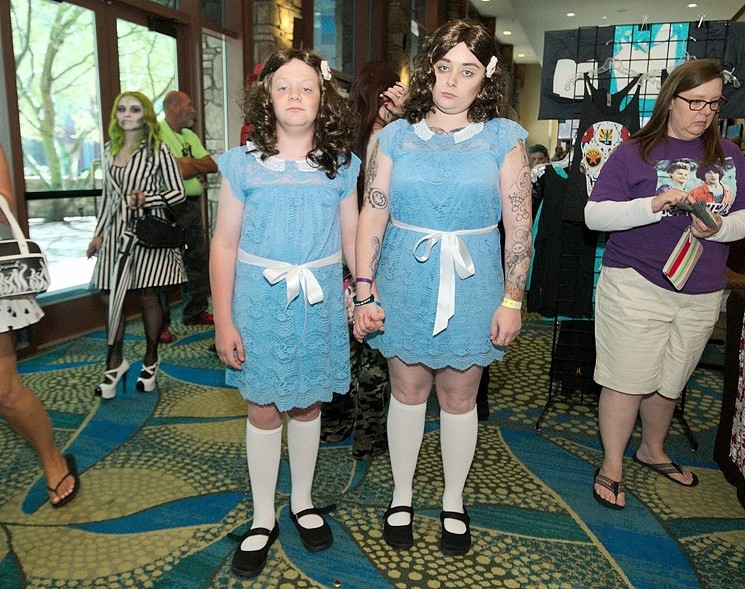 Cosplaying the twins from The Shining at Mad Monster Arizona 2017. - BENJAMIN LEATHERMAN
