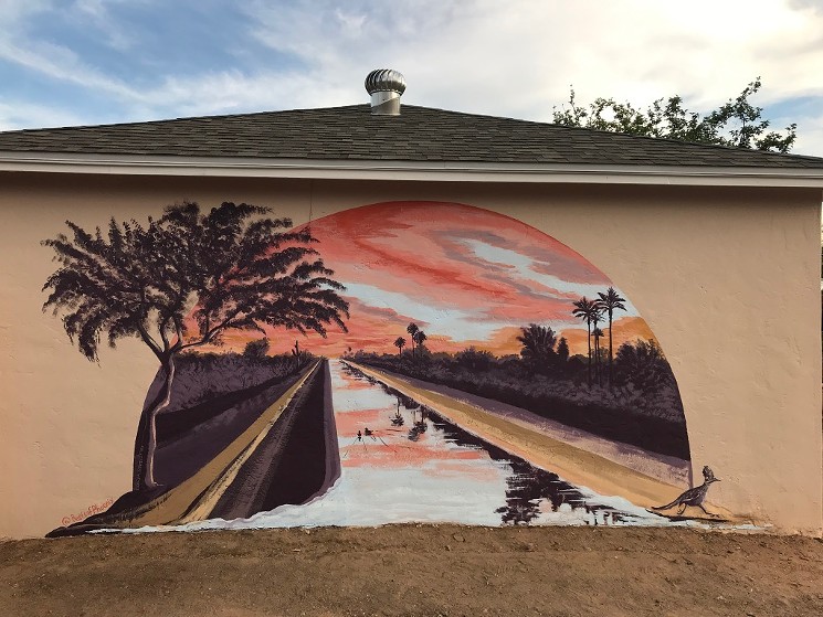 Laura Spalding Best painted this mural in Willo during the May festival. - LYNN TRIMBLE