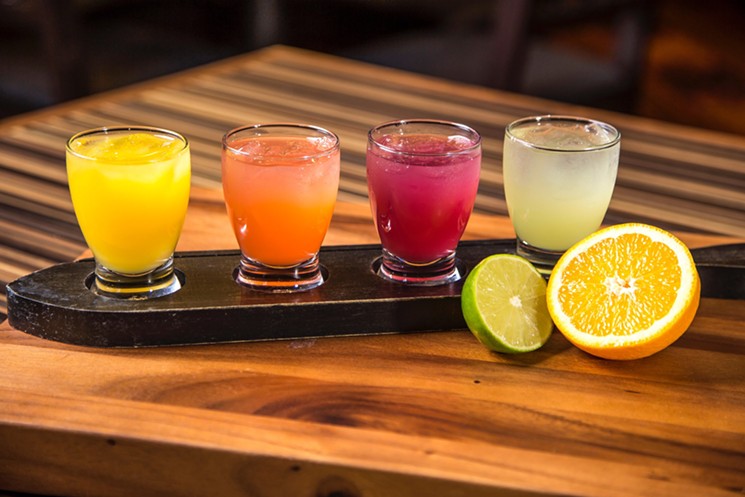 Macayo’s Mexican Restaurants is offering $7 margarita flights with tons of flavors. - COURTESY OF MACAYO’S MEXICAN RESTAURANTS