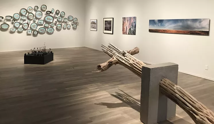 Works by Laura Spalding Best (left), Olivier Dubois-Cherrier (right), and additional artists. - LYNN TRIMBLE