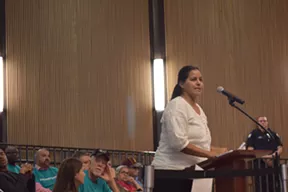 Celia Contreras, owner of Tony's Window Tinting on Central Avenue, is leading an anti-light rail coalition of business owners in the grassroots group 4 Lanes or No Train. - JOSEPH FLAHERTY