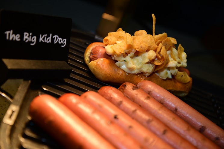 The Big Kid Dog is topped with mac and cheese and Fritos. - COURTESY OF PHOENIX SUNS