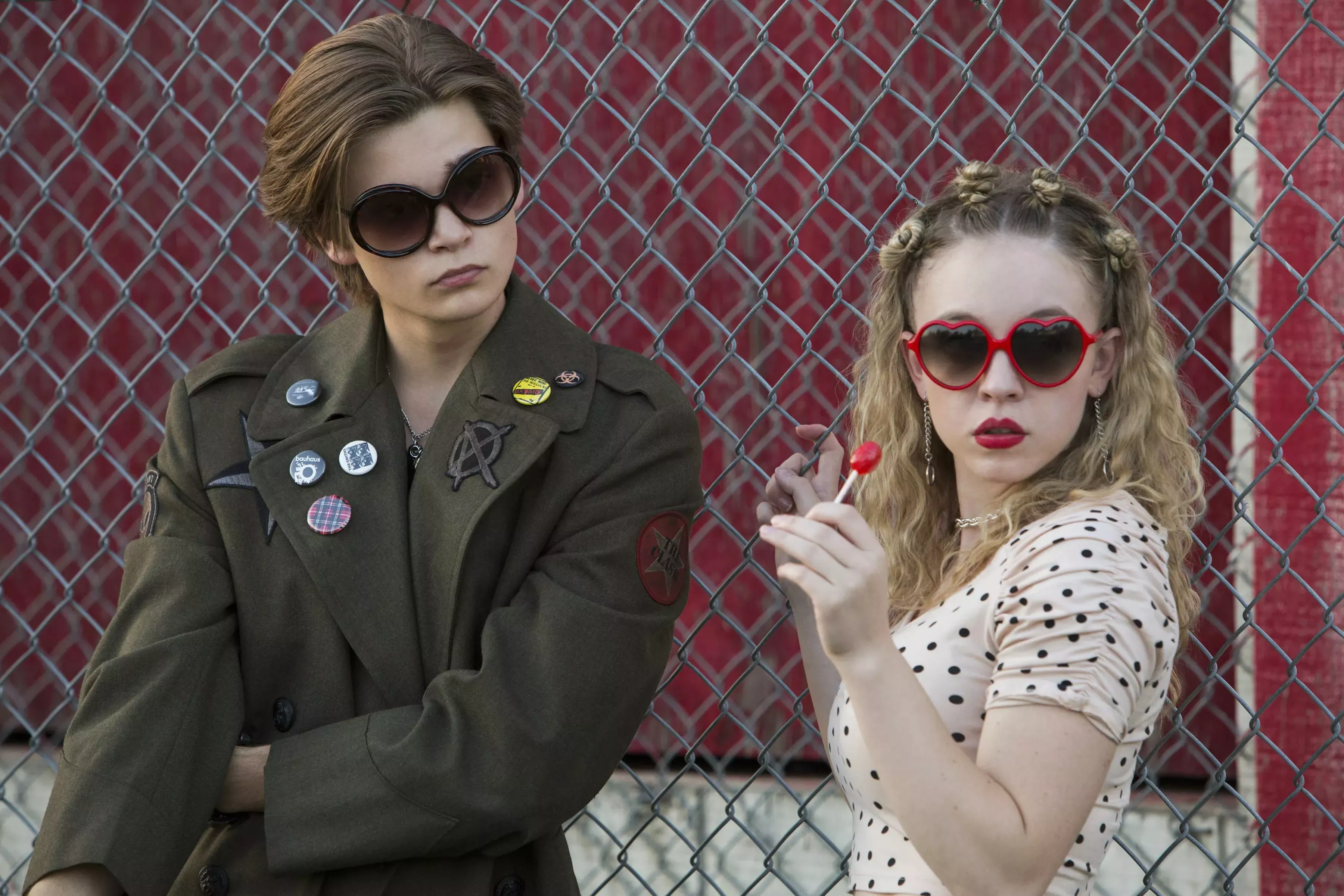 Elijah Stevenson (left) and Sydney Sweeney are two of the cast members in Everything Sucks!, a high school dramatic comedy series on Netflix that shows how teenagers survive boring Oregon in the boring '90s. - SCOTT PATRICK GREEN/COURTESY OF NETFLIX