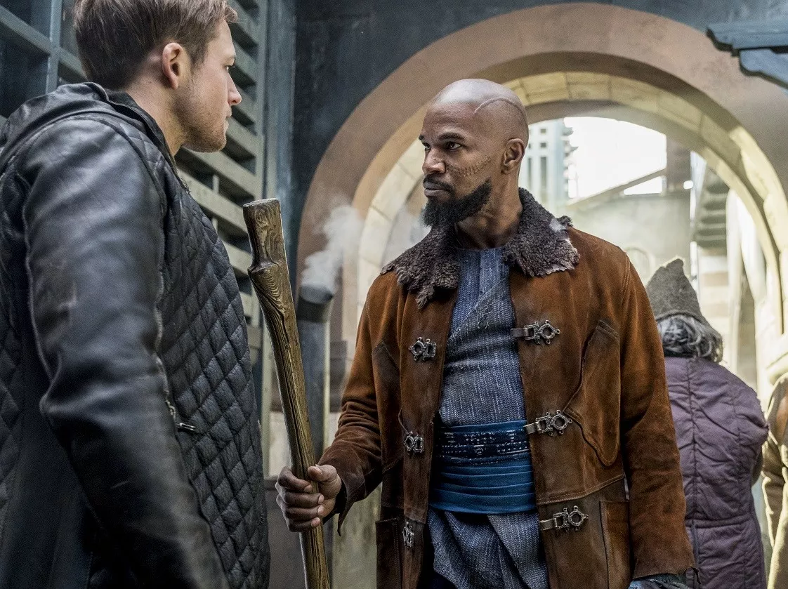 In the latest remake of Robin Hood, Taron Egerton (left) plays the title character who steals from the rich and gives to the poor, while Jamie Foxx portrays Little John as a Moorish commander set on overthrowing the evil English leadership. - ATTILA SZVACSEK/COURTESY OF LIONSGATE