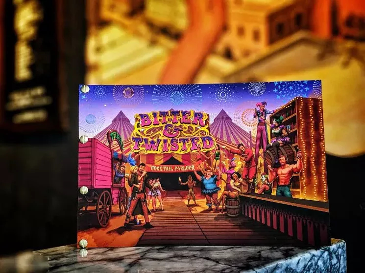 This circus of a cocktail menu was announced on May 21. - COURTESY OF BITTER & TWISTED COCKTAIL PARLOUR