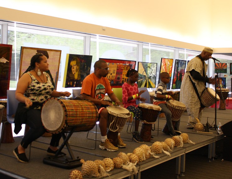 Drumming performance during a Juneteenth celebration in Tempe. - DAN MILLER
