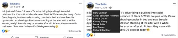 A status liked by Phoenix police sergeant Gary Gombar. - FACEBOOK