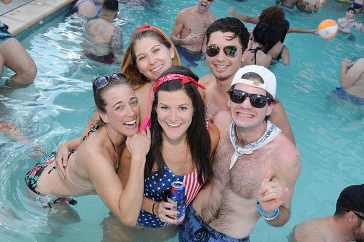 Celebrating the Fourth of July at Lustre Rooftop Bar. - BENJAMIN LEATHERMAN