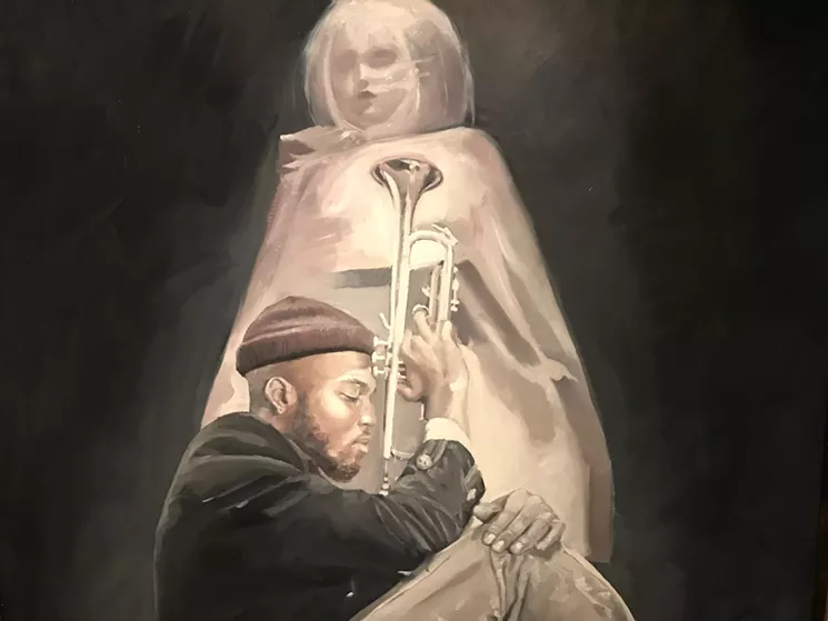 Detail of an Abe Zucca painting we spotted at The Nash a while back. - ABE ZUCCA/PHOTO BY LYNN TRIMBLE