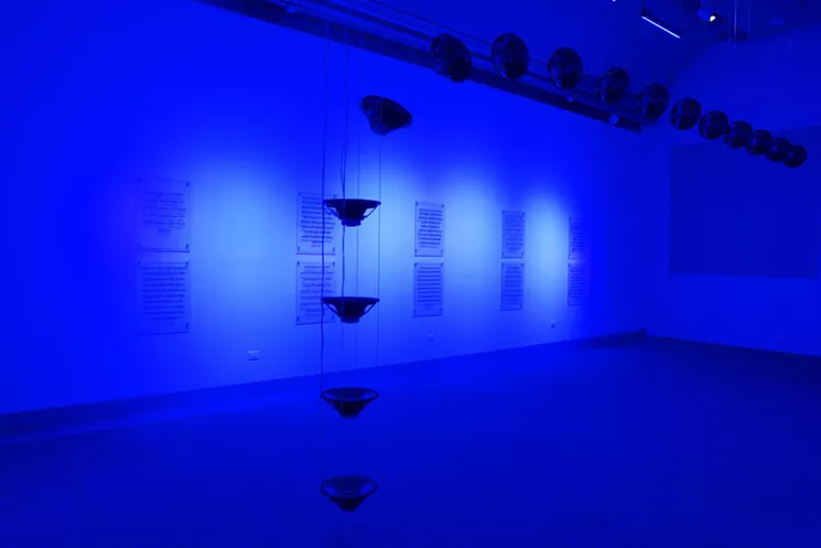 Raven Chacon, Still Life #3, 2015 (detail). Sound and light installation with text. Voice and translation by Melvatha Chee. Collection of the artist. - NATIONAL MUSEUM OF THE AMERICAN INDIAN