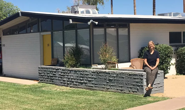 Artist Carolyn Lavender stopped Home Depot from tearing down the Mode apartment complex and other spots in the Loma Linda neighborhood. - ROBRT PELA