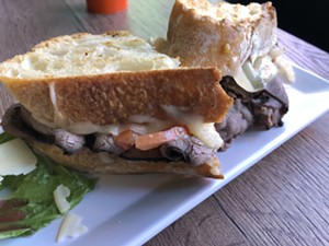 Roast beef sandwich with thick rounds of fresh-baked bread. - CHRIS MALLOY