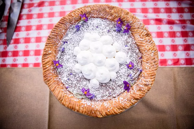 Tamara Stanger, now of Cotton & Copper, made Pie Social's winning Hibiscus Vinegar Pie in 2017. - MELISSA FOSSUM
