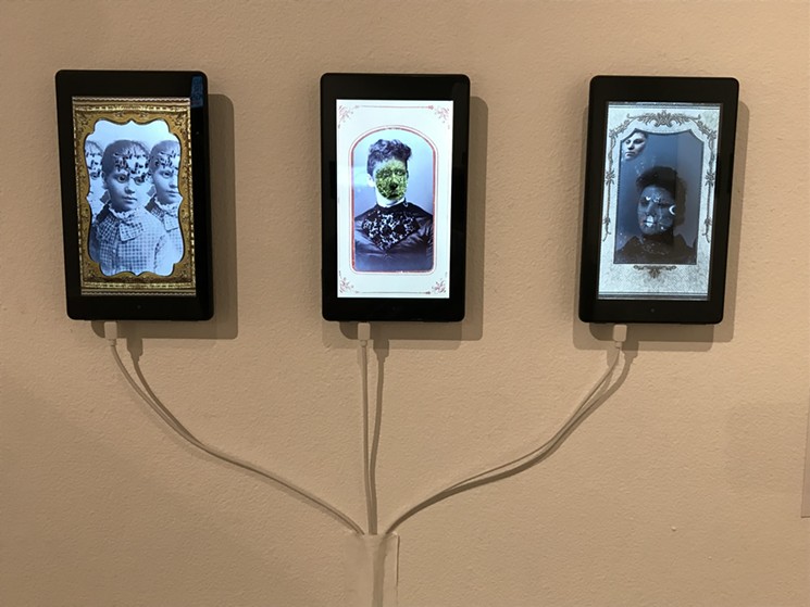 Checking out Dead Snap by Jesse Lee Vargas-Colucci at ASU Step Gallery. - LYNN TRIMBLE