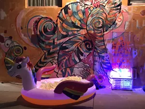 Checking out a new mural and work referencing #MeToo revelations on the local arts scene. - LYNN TRIMBLE