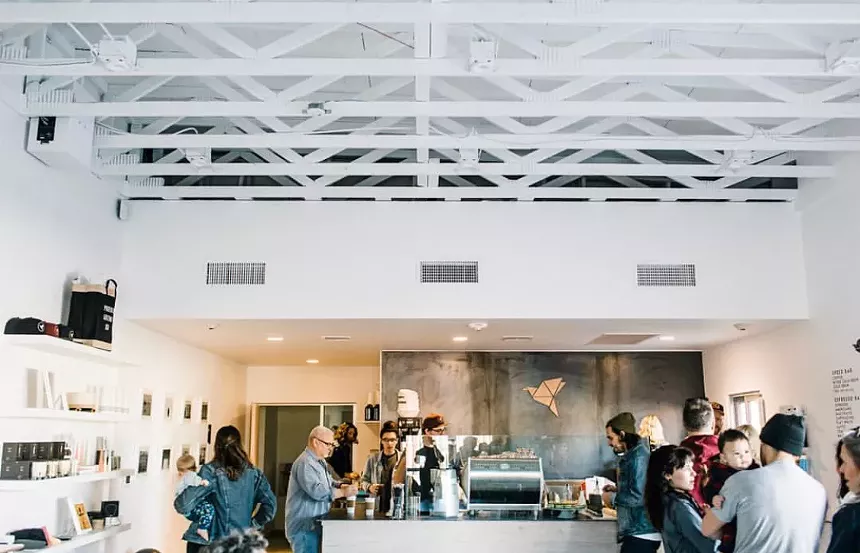 Old Town Peoria's modern coffee shop, Driftwood Coffee. - DRIFTWOOD COFFEE