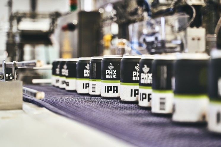 The production line at PHX Beer Co. Brewery and Tap Room. - CHRISTIAN HOUDA