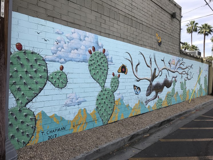 Timothy Chapman's mural reflects his interest in animals and the desert landscape. - LYNN TRIMBLE