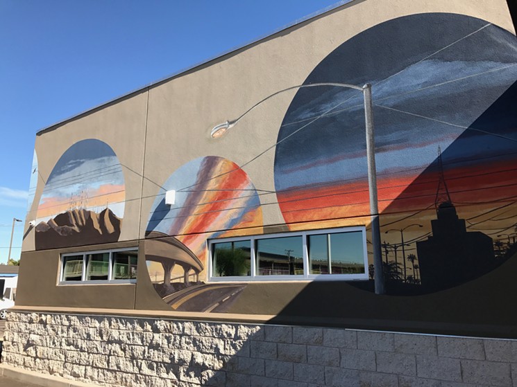 Laura Spalding Best's Grand Avenue mural mirrors her larger body of work. - LYNN TRIMBLE