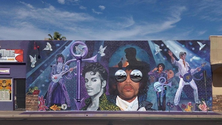Maggie Keane's massive Prince mural at 1350 West Roosevelt Street. - LYNN TRIMBLE