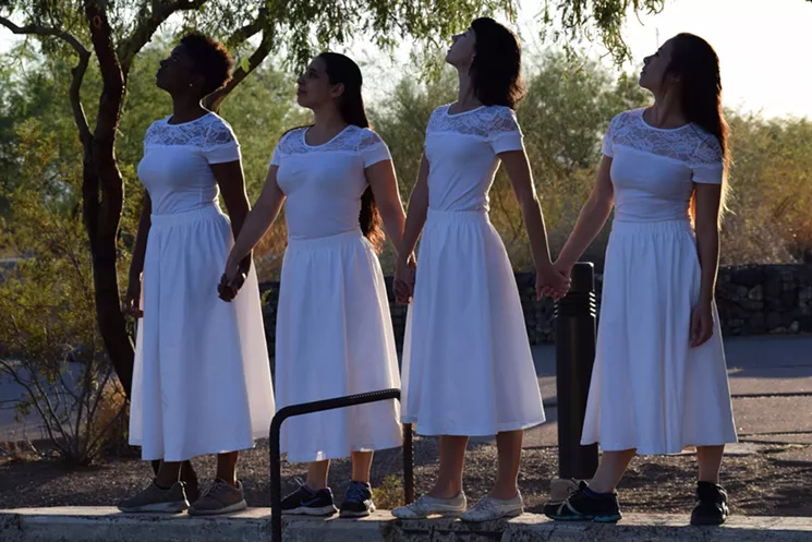 Recalling Liliana Gomez choreography performed at the Rio Salado Habitat Restoration Area. - LYNN TRIMBLE
