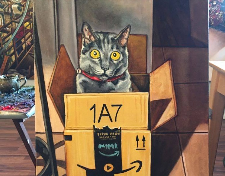 Diego Perez memorialized a beloved cat with this painting posted in his Instagram page. - DIEGO PEREZ