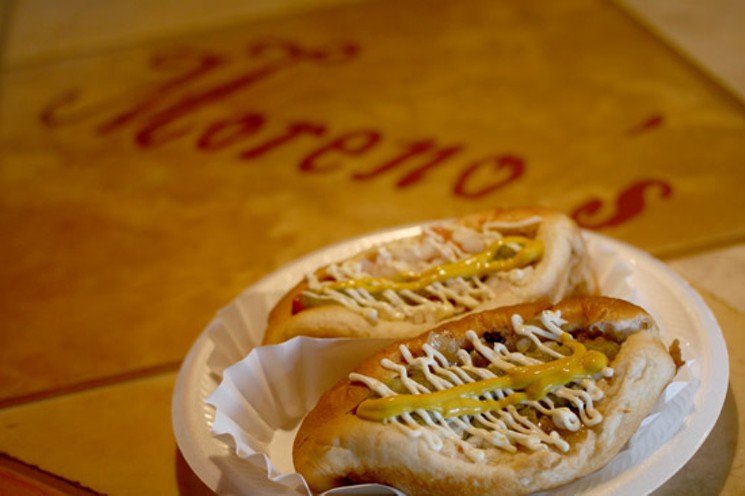 The Sonoran hot dog from Moreno's Mexican Grill. - HEATHER HOCH