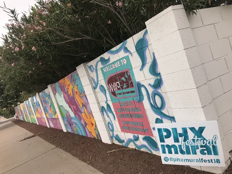 Skye Lucking and Paul Pangle painted this mural during a previous Phoenix Mural Festival. - LYNN TRIMBLE