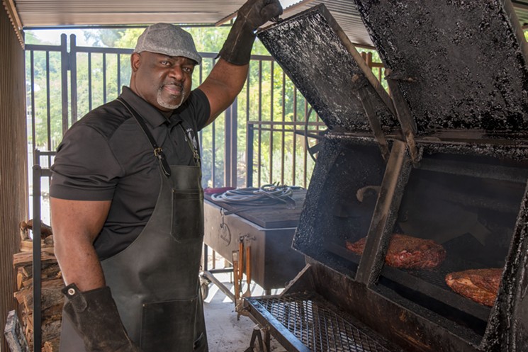 Word of Mouth’s Demetrious Makel at his smoker. - JACKIE MERCANDETTI PHOTO
