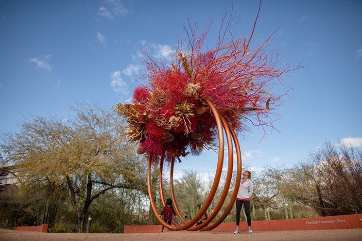 Checking out the Wind installation at Desert Botanical Garden. - DESERT BOTANICAL GARDEN