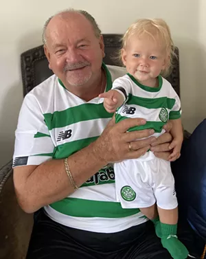 Founder and namesake Seamus McCaffrey with his grandson Brady Seamus Flick. - KATHLEEN MCCAFFREY-FLICK