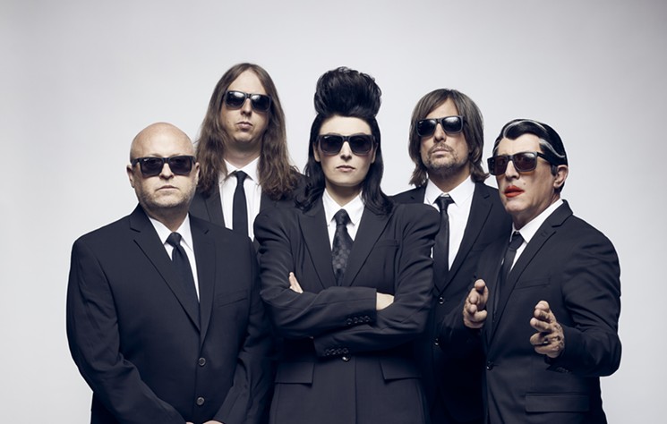 The current lineup of Puscifer, with Carina Round at the center. (Yes, that's Maynard James Keenan on the right.) - TRAVIS SHINN