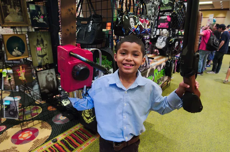 An Evil Dead-inspired costume on a local kid at a previous Mad Monster Party Arizona. - BENJAMIN LEATHERMAN