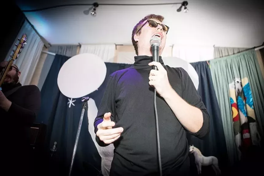 Trunk Space board member Robbie Pfeffer performs with his band Playboy Manbaby at the venue in 2017. - JIM LOUVAU