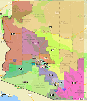 The approved map for Arizona's state legislature for the next 10 years. - ARIZONA INDEPENDENT REDISTRICTING COMMISSION