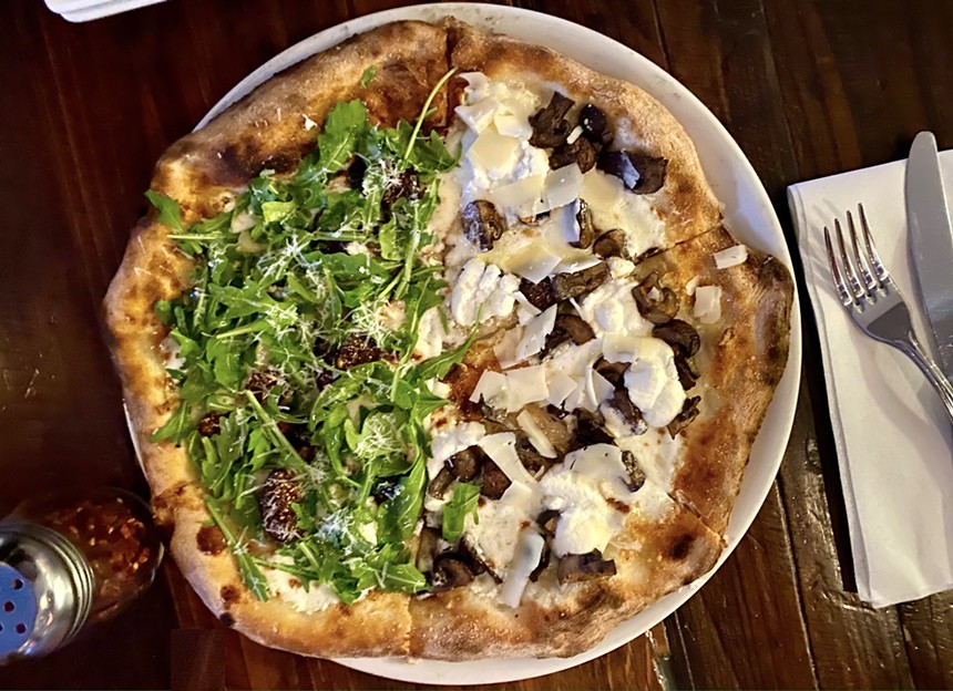 Get half your white pie Kensington and half Wood Roasted Mushroom at Lamp. - ALLISON YOUNG
