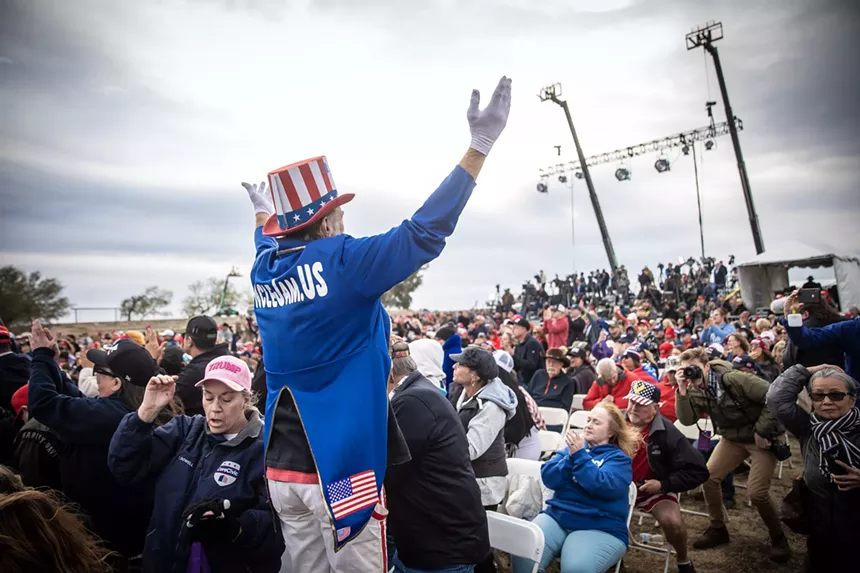 Some crowd members at the Save America rally in Florence, Arizona came in patriotic costumes. - JACOB TYLER DUNN