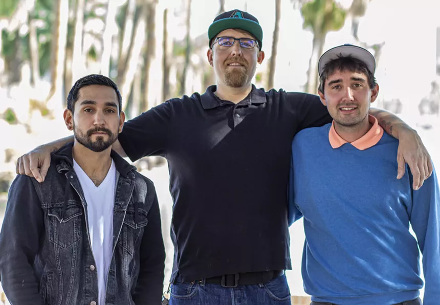 Jeffrey Nelson (left) with his cousins and partners Zach and Dillan Nelson. Nelson considered partnering with Copperstate but when he watched a training video on predatory investors “red flags started popping in my head.” - TOM CARLSON