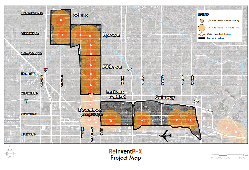 The City of Phoenix's master plan lays out urban centers. - CITY OF PHOENIX