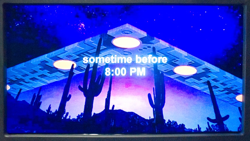 An artist’s depiction of the triangular craft from a video in the Arizona Heritage Museum “Phoenix Lights” exhibit. - NEW TIMES STAFF