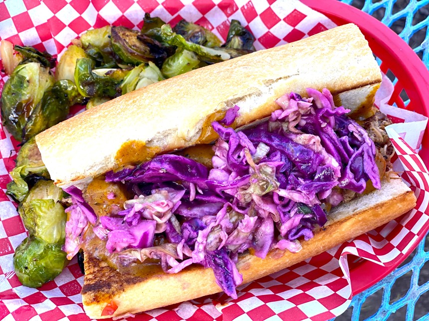 The Jackfruit Po’Boy from Welcome Diner is a colorful, crunchy, indulgent feast. - ALLISON YOUNG