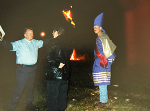 Pastor Morris L. Gulett’s 2001 ordination ceremony took place on a Georgia hillside by the light of three fiery crosses surrounded by Georgia Klansmen performed by Pastor Ray Refeairn. - ARYAN NATIONS