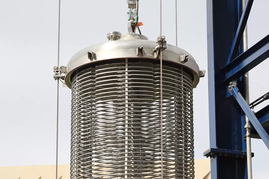 The world's first MechanicalTree on the Arizona State University campus in Tempe can suck in 1,000 tons of carbon dioxide every day. - ELIAS WEISS