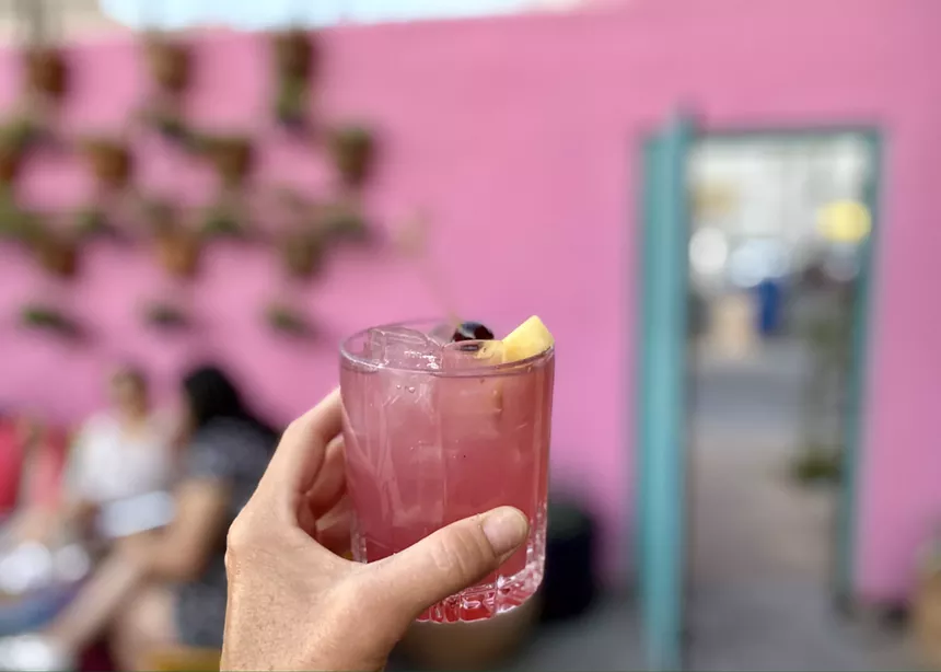 The Telesto from Barcoa Agaveria mixes mezcal wine with pineapple and passion fruit for a punchy, tropical taste. - ALLISON YOUNG