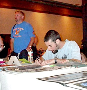 Indie comic book creators Jim Mahfood (right) and Eric Mengel (left) at the first Phoenix Cactus Comicon in June 2002. - SQUARE EGG ENTERTAINMENT